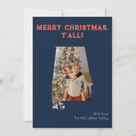 God jul Y'all Navy Alabama State Photo Julkort