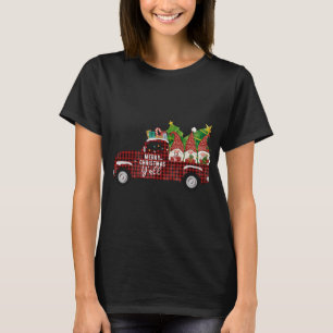 God jul Y'all Retro Gnomes Red Lastbil South T Shirt