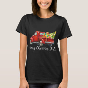 God jul Y'all Retro Red Lastbil jul Bo T Shirt