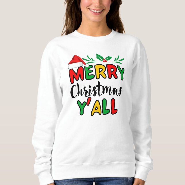 God jul Y'all T Shirt (Framsida)