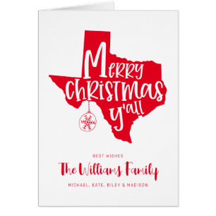 GOD JUL Y'ALL Texas Helgdag Önskemål Hälsningskort