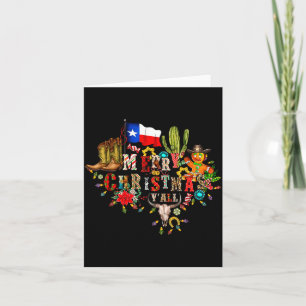 God Jul Y'all Texas Karta Tomtehatt Män Kvinnor Kort