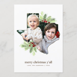 God jul Y'all Texas State Helgdag Card Inbjudningar