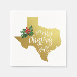 God jul Y'all Texas State Napkins Pappersservett