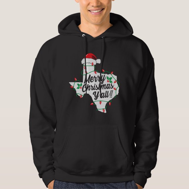 God jul Y'All Texas State Texan Family Hol Hoodie (Framsida)