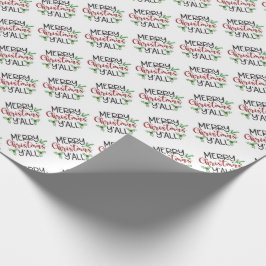 God jul Y'all typografi omsluter pappert Presentpapper