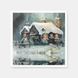 God jul Y'All underbara vinternatt Pappersservett