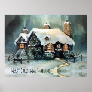 God jul Y'All underbara vinternatt Poster