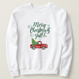 God jul Y'all Vintage Lastbil jul Lång Ärmad Tröja