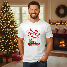 God jul Y'all Vintage Red Lastbil jul T Shirt