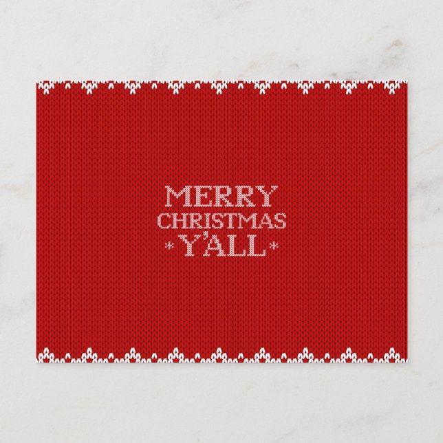 God jul Yall Vykort (Framsida)