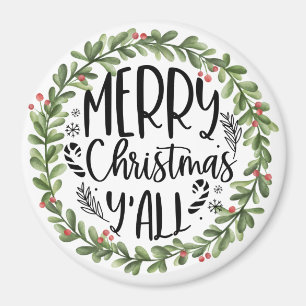 God jul Y'all Watercolor Wand Magnet