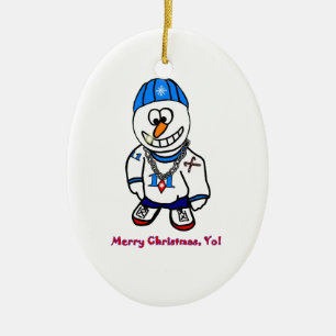 God jul Yo, rapparesnögubbe Julgransprydnad Keramik