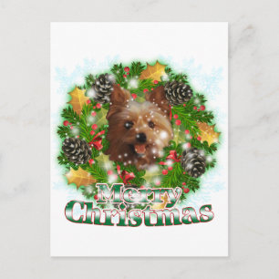 God jul Yorkie Helg Vykort