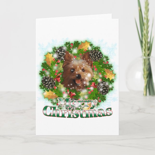 God jul Yorkie Helgkort (Framsida)