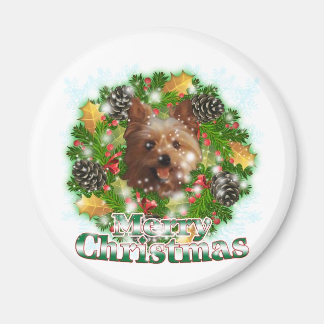 God jul Yorkie Magnet (Framsidan)