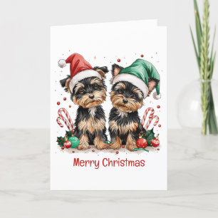 God jul Yorkshire Terrier Hundar Helgkort