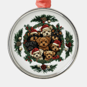 God jul Yorkshire Terrier Hundar Julgransprydnad Metall