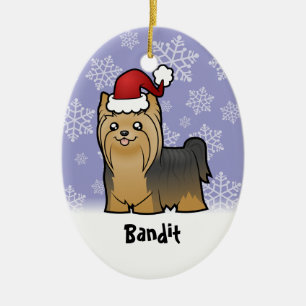 God jul Yorkshire Terrier (lägg till dina sällsk Julgransprydnad Keramik