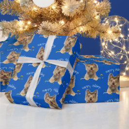 God jul Yorkshire Terrier On Blue Presentpapper