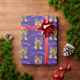 God jul Yorkshire Terrier on Lila Presentpapper
