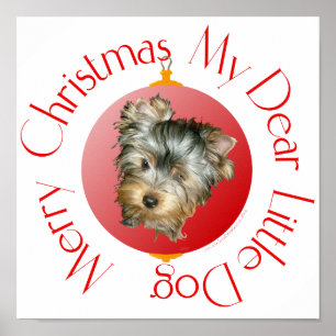 God Jul Yorkshire Terrier Poster