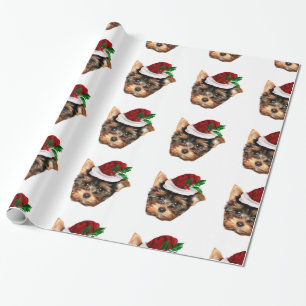 God jul Yorkshire Terrier vit papprare Presentpapper