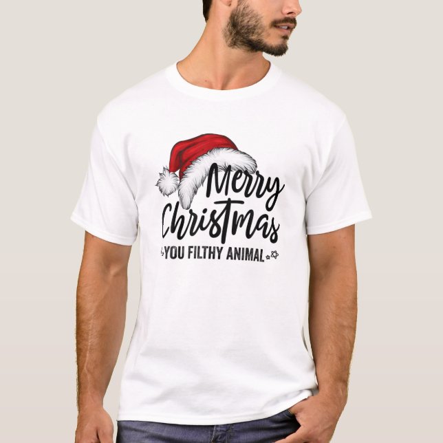 God jul You Filthy Animals - fin jul T Shirt (Framsida)