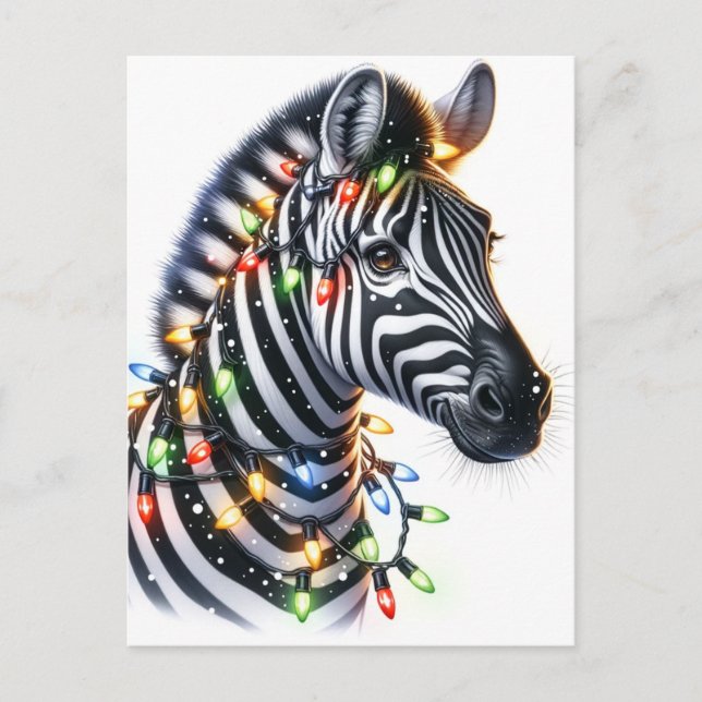 God jul Zebra Vykort (Framsida)