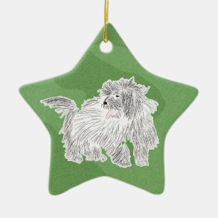 God julbomull de Tulear Julgransprydnad Keramik