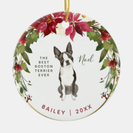 God julBoston Terrier | din hund foto Julgransprydnad Keramik
