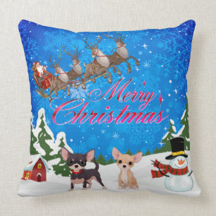 God julChihuahua med Santa Kudde