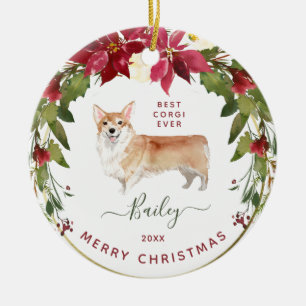 God julcorgien tillfogar din hund foto julgransprydnad keramik