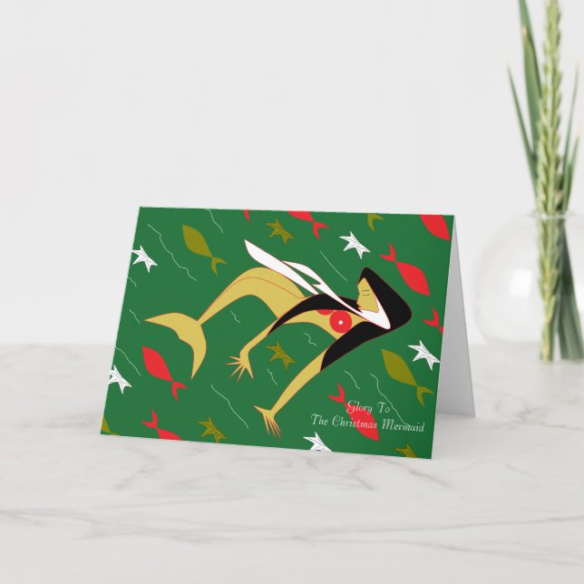 God Julens Sjöjungfru Helgkort (Framsida)