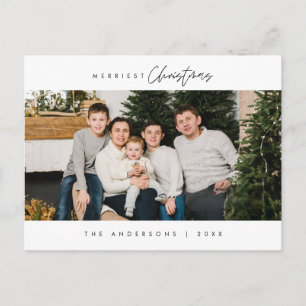 God julfamiljs-foto, modern Mysigt Vykort