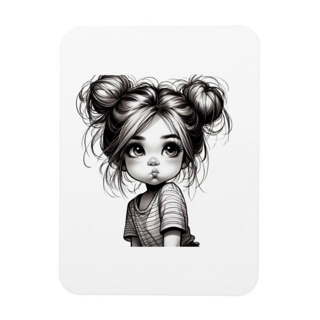God Julflicka med Pout - Cute Gift Idea Magnet (Vertikal)