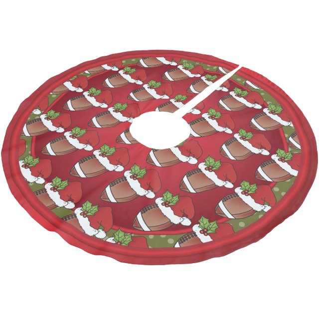 God julfotbollälskare julgransmatta borstad polyester (Vinklad)