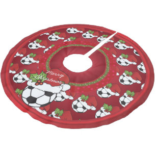 God julfotbollälskare julgransmatta borstad polyester