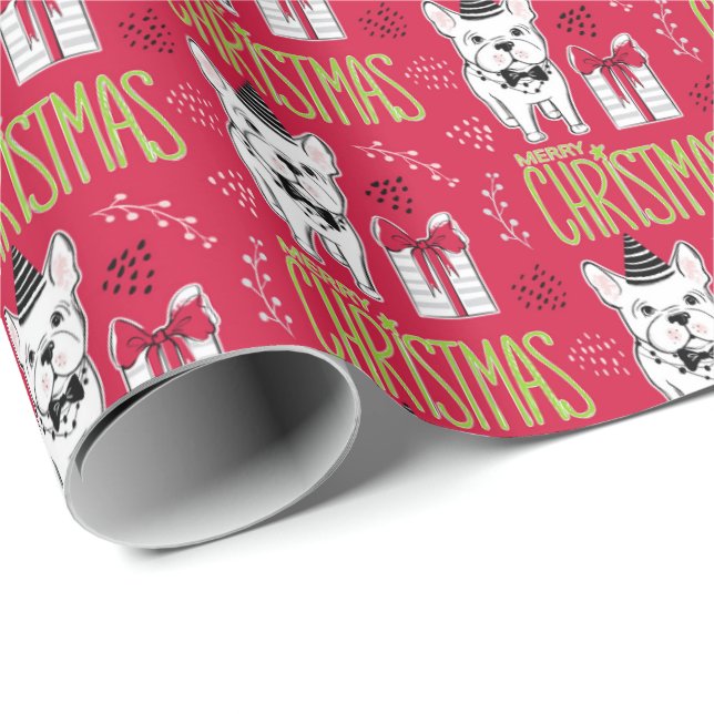 God julgåvasjal med den gulliga valphunden presentpapper (Rullad Hörn)