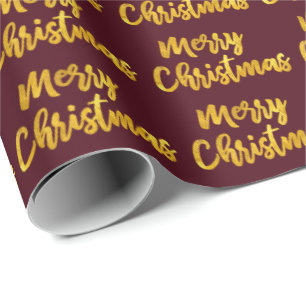 God julguld skrivar rödbruna Burgundy Presentpapper