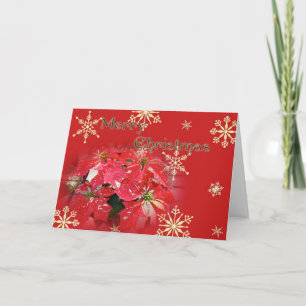 God julhälsningkort - röd julstjärna helgkort