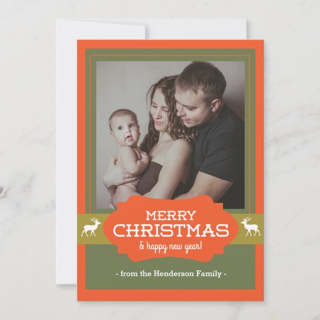 God julhjort som jagar den Camo julkortet Julkort (Framsida)