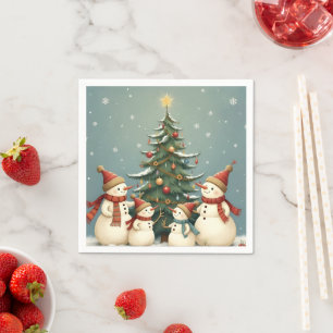 God julinsamling i familjen Snögubbe Pappersservett