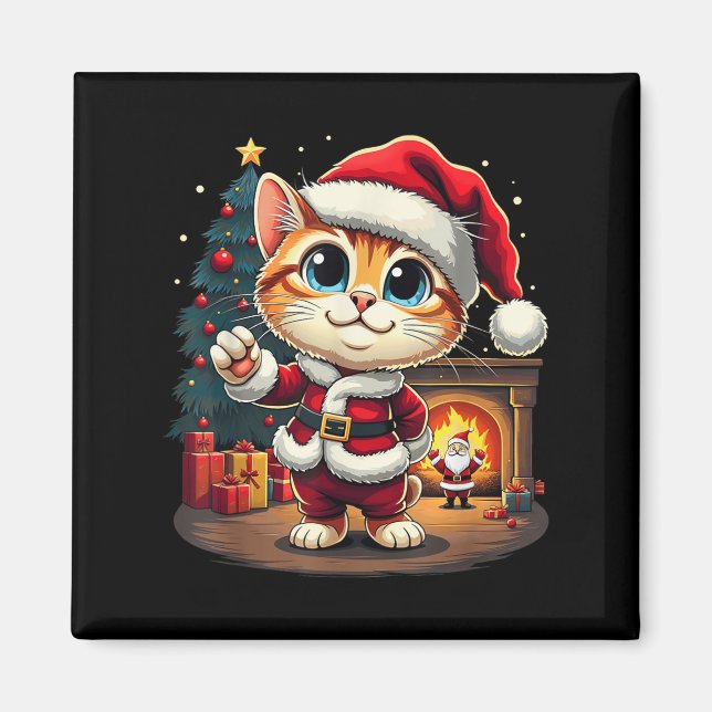 God Julkatt, Jultomten, Julafton Kit Magnet (Framsidan)