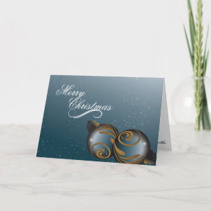 God julkort - eleganta krickaguldprydnadar helgkort