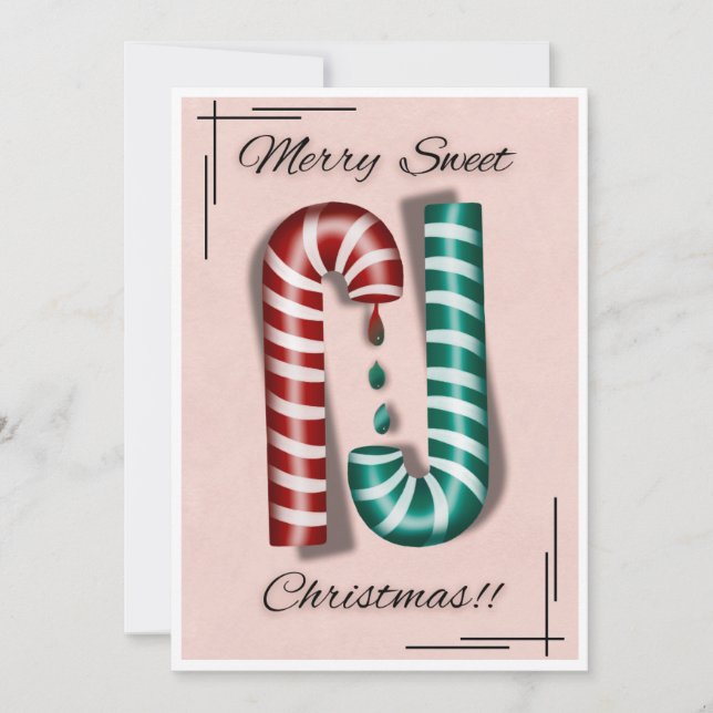 God Julkort - Festive Candy cane De (Framsida)
