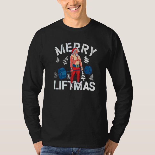 God Jullyft  Jul Bodybuilder Gymträning T Shirt (Framsida)