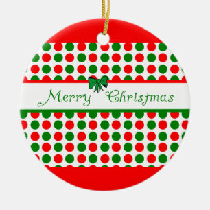 God julpolka dots julgransprydnad keramik