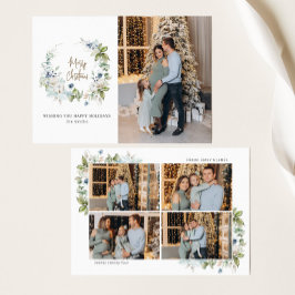 God julskript Watercolor Greenery Julkort