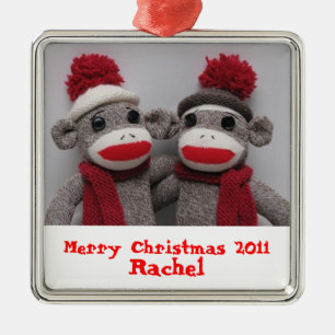 God julsock monkeyprydnad julgransprydnad metall